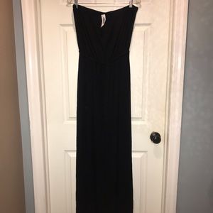 Black strapless maxi dress